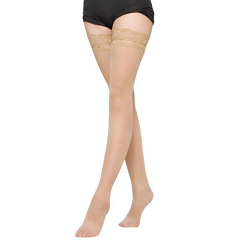 Silk Transparent Multicolor Thigh High Stockings Women Lace Top Over Knee Socks See Through Hosiery Lingerie Clubwear