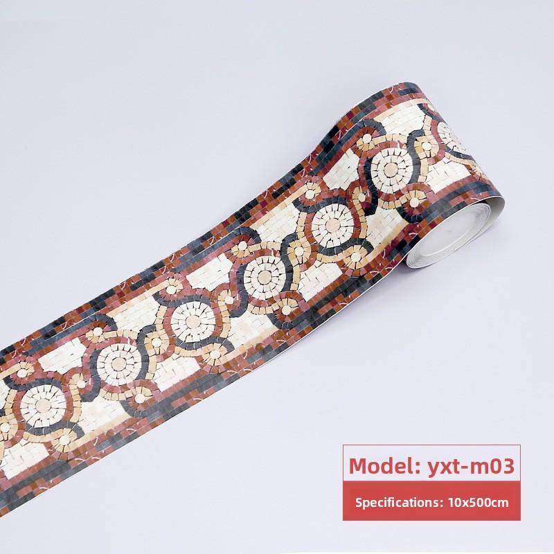 Bathroom Waist Line Sticker Self-adhesive Waterproof Living Room Bedroom Kitchen Skirting Line Tile Sticker Pvc Wallpaper Decorative Wall Sticker