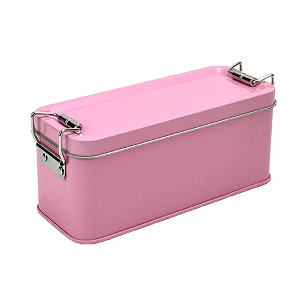 New With Lid Tinplate Box Durable Material With Buckle Rectangular Iron Box Rectangular Shape High Quality Iron Box Food Storage