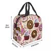 Playful Donut And Cupcake Insulated Lunch Bag for Women Office Cooler Thermal Food Box Tote Leakproof Lunch Boxes Container