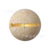 Retro Dinosaur Egg Shape Natural Stone Art Wall Lamp Yellow Travertine Hemisphere LED Sconce Atmosphere Corridor Light Fixtures