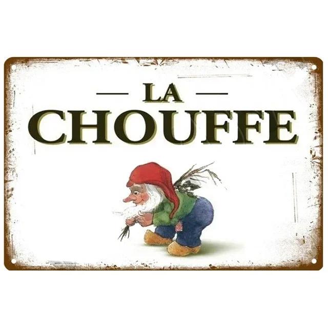Mfoever Tin Sign Vintage Hertog Jan La Chouffe Beer Themed Metal Tin Sign Retro Belgian Brewery Wall Art Decor for Bar Pub Man Cave Rustic Iron P
