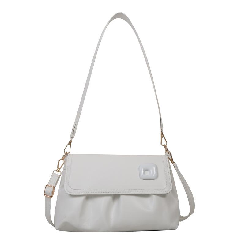 Simple and fashionable women's bag cloud pleated soft leather texture shoulder backpack niche design solid color messenger bag