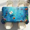 Sea World Fishes Table Cloth Party Decor Dining Room Home Kitchen Patios Waterproof Stain-Proof Table Cloth
