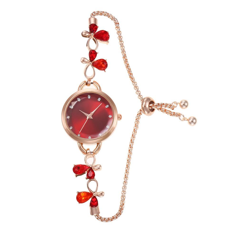 Adjustable Bracelet Watch Alloy Quartz Watch Elegant Chain Watch  for Women Girls