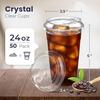 12/16/20/24oz Clear Plastic Cup with Lids 50 Set Disposable Cups for Iced Coffee or Juice Party  Smoothie Milkshake Cold Drinks