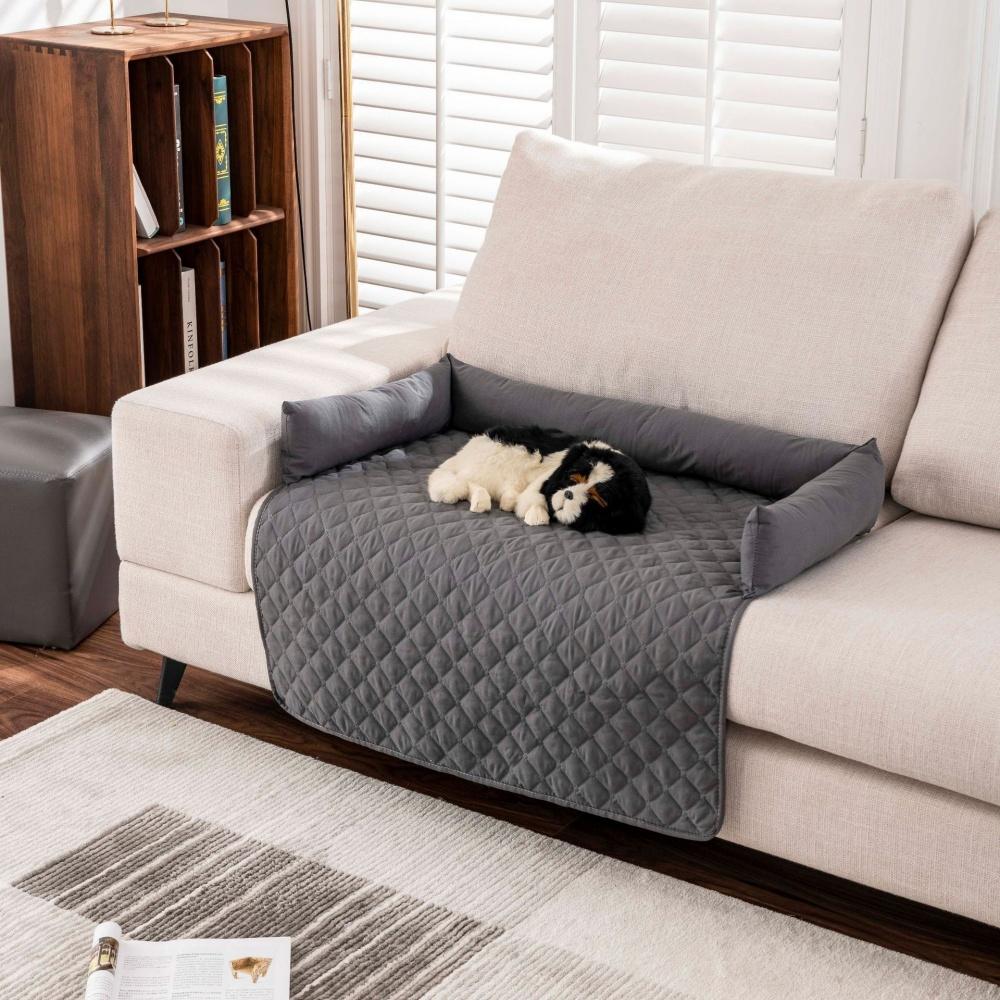 Waterproof Non Slip Washable Pet Sofa Protector Mat with Bolster Cushion Furniture Couch Cover Bed Pad for Dogs Cats Home Car