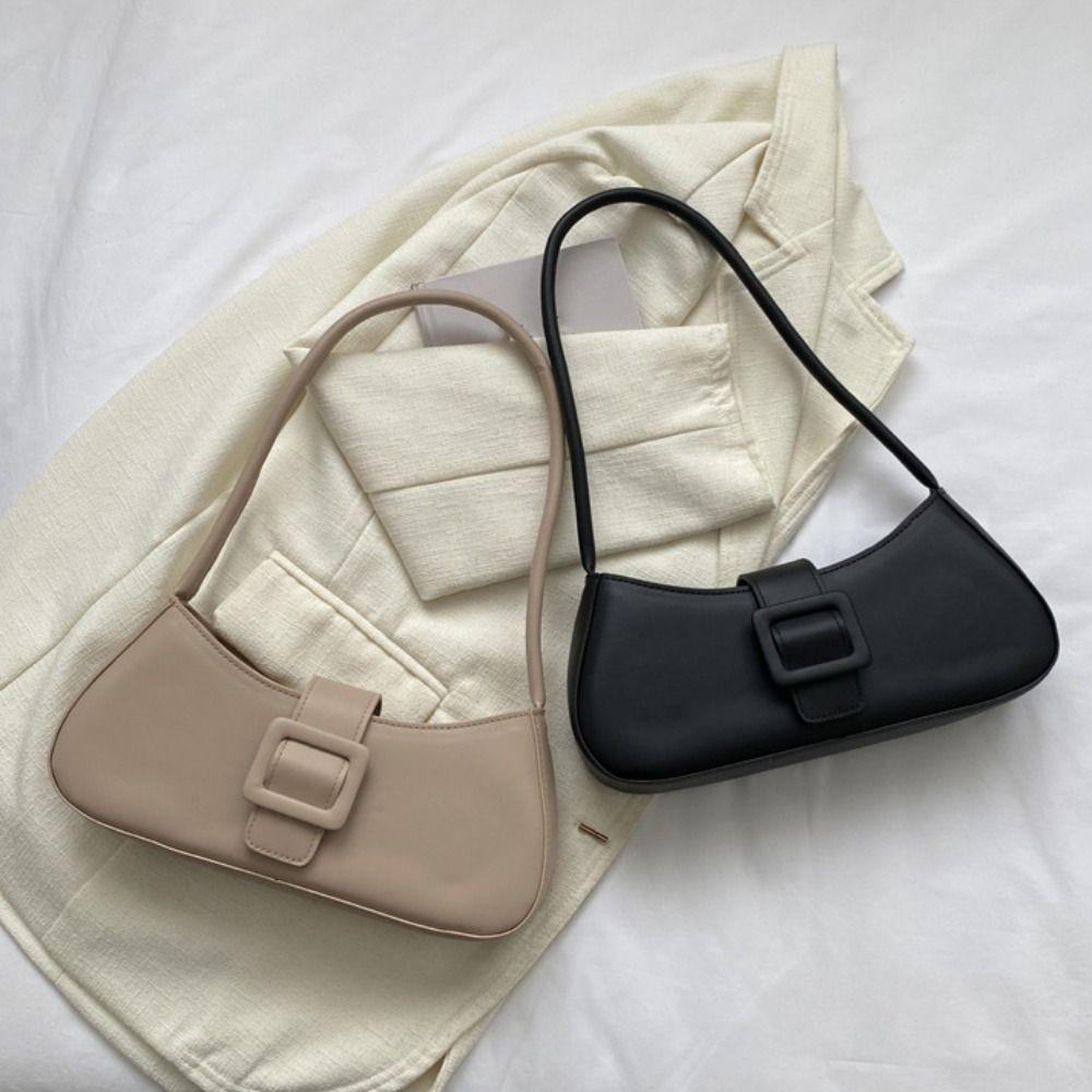 Large Capacity Half-moon Tote Bag PU Leather Ladies Luxury Handbags Underarm bag Women  Women