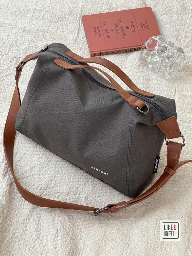 Apanese Korean Fashion Simple Commute Canvas Tote Bag Literary Casual Versatile Student Handbag Crossbody Bag