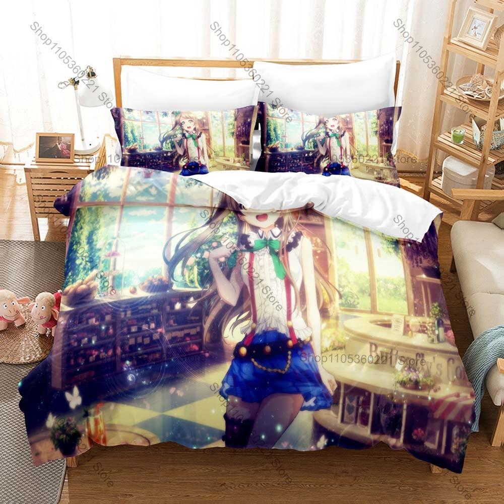 Soft Polyester Microfiber Kotori Minami sweet fashion bird idol themed 3PCS Bedding 1 Duvet Cover + 2 Pillowcases All Season