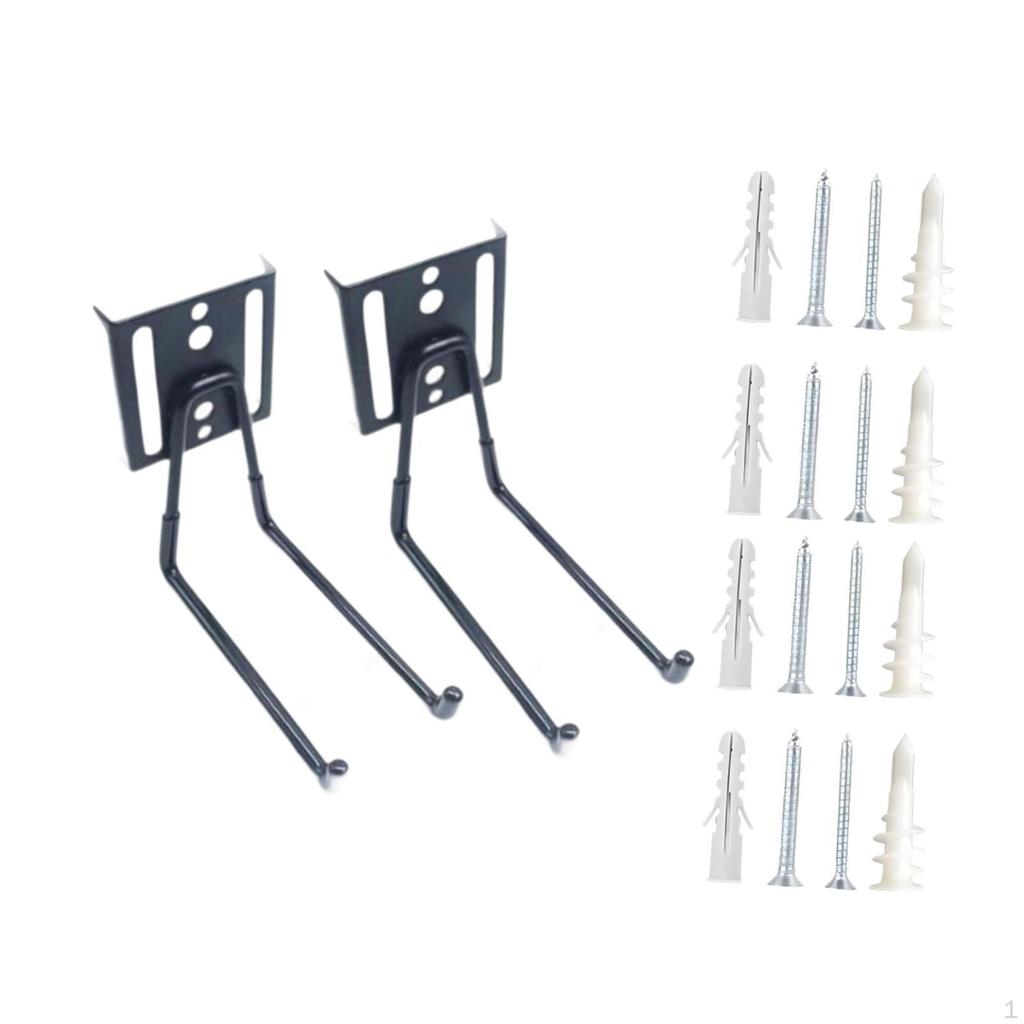 2 Heavy Duty Garage Hooks, Wall Storage Hangers, Utility Hooks for Bicycles, Extension Cords,