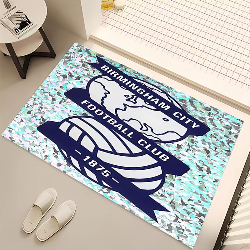 1pc BIRMINGHAM CITY LOGO Print Area Rug - Soft, Washable Non-Slip Indoor Mat, Living Room, Home Office Decorative Rug,Office Decorative