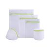 6Pcs Mesh Laundry Bag Coat Bra Stocking Wash Portable Travel Laundry Bag Washing Bag with Zipper Lock Green