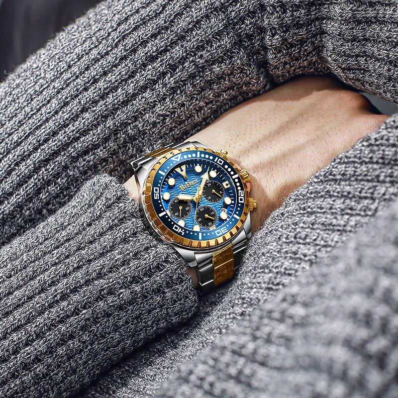 blue waterproof watch