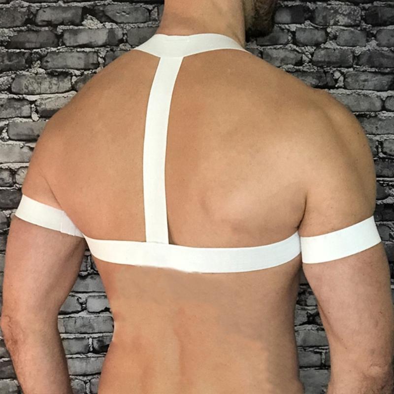Men Chest Harness Elastic Chest Strap Sex Restrain Chest Bandage Punk Nylon Chest Belt Cosplay Costume Accessory
