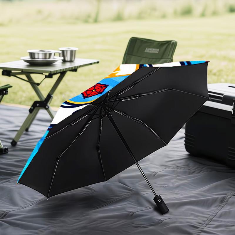 1 Stück Manchester City F.C. Bedruckter Regenschirm Faltbarer Regenschirm, Automatischer Regenschirm 8-Speichen für Reisen, Camping Fan-Geschenke Weihnachtsgeschenke