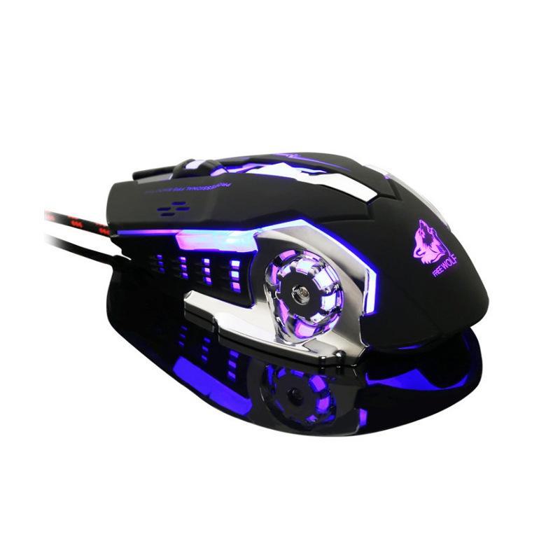 Free Wolf V5 Wired Gaming Mouse - Luminous Mechanical Design