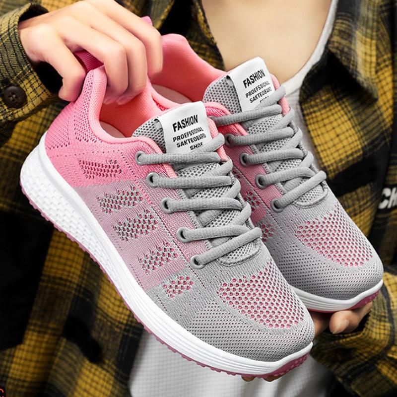 Fashion Women'S Sneakers Lightweight Womens Shoes Comfortable Ladies Vulcanized Shoes Outdoor Lace-Up Training Shoes Zapatillas