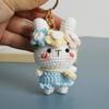 Pilot Design Cute Rabbit Crochet Keychain Handmake Crochet Animal Doll Keyrings For Bag Pendant Knitting Rabbit Keychain Custom