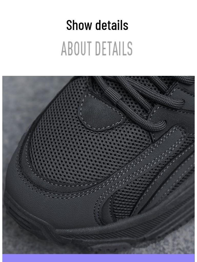 Men's All-Black Summer 2025 Sneakers: Casual Teen Running Shoes with Thick Soles
