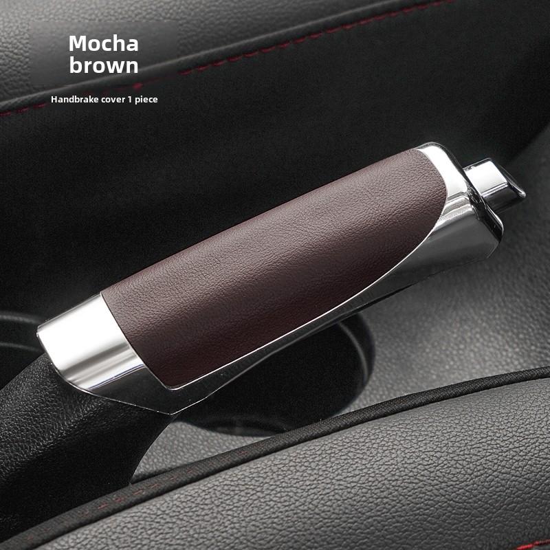 Car Handbrake Cover Black/Red/Brown Auto Handbrake Grips Protector Interior Hand Brake Decor Shell Accessories Universal Styling