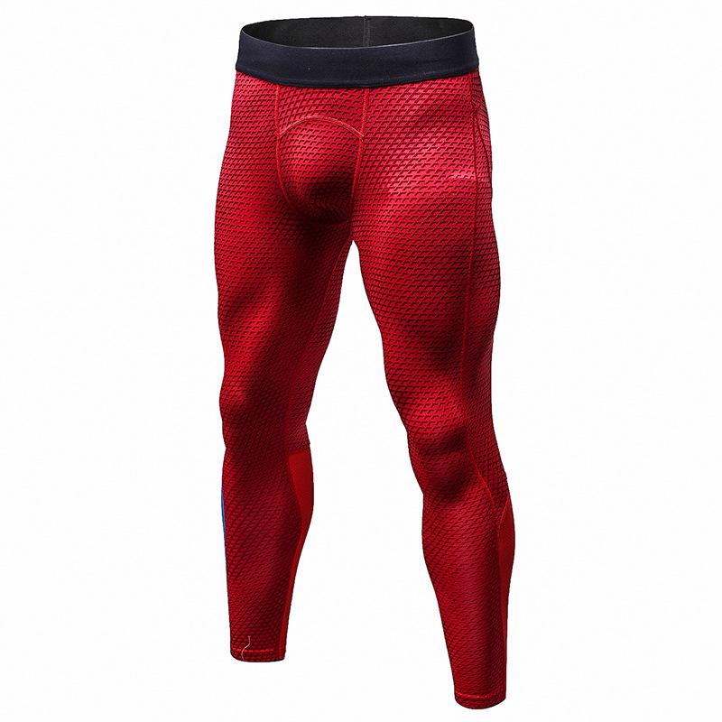 Men's 3D Print Quick-Dry Stretch Compression Running Leggings