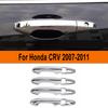 Glossy Black Carbon Fiber Chrome Car Door Handle Cover Decor Trim Sticker Styling Accessories For Honda CRV CR-V 2007-2011 2010