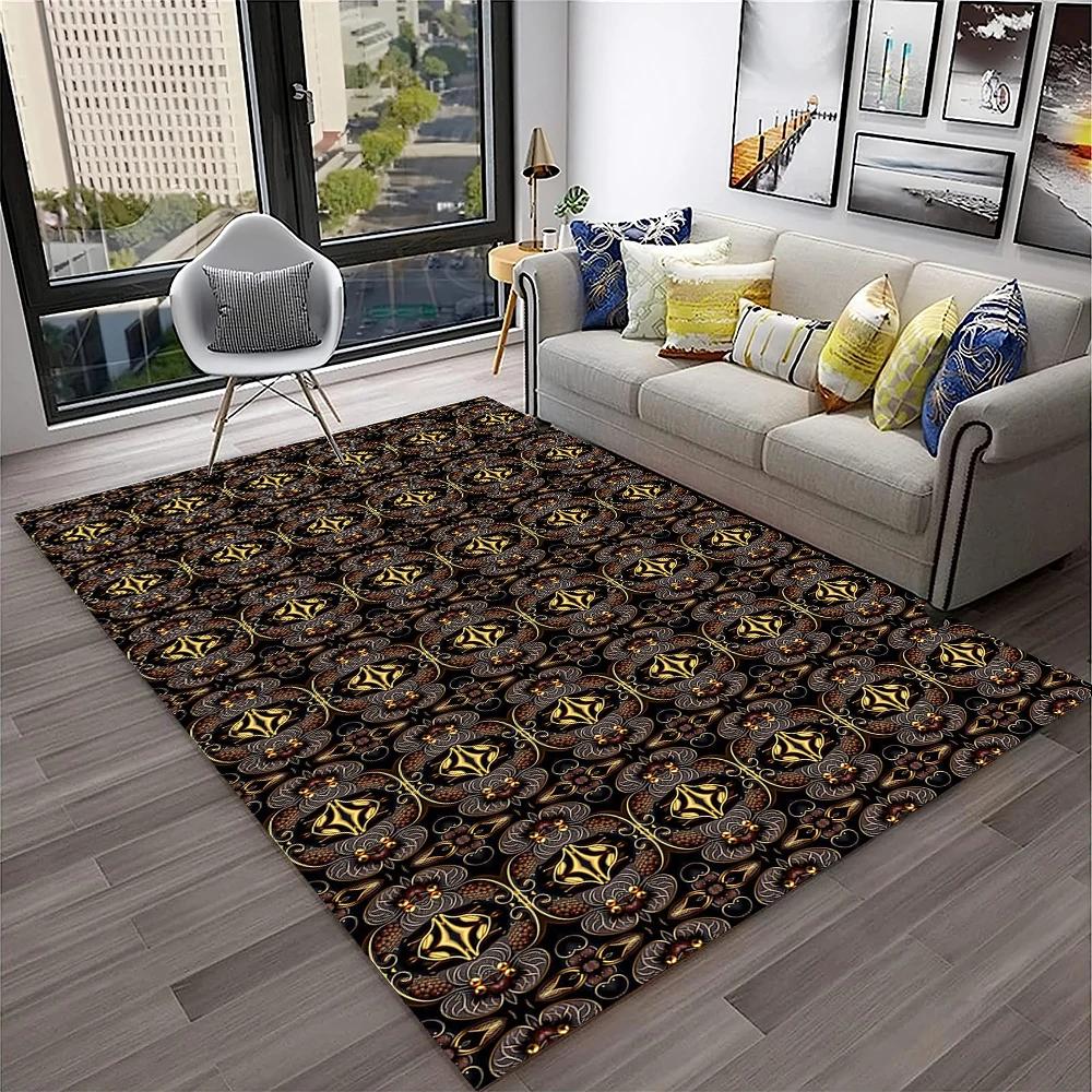 Persian Turkey Bohemian Flower Carpet Rug for Home Living Room Bedroom Sofa Doormat Kitchen Decor,Area Rug Non-slip Floor Mat