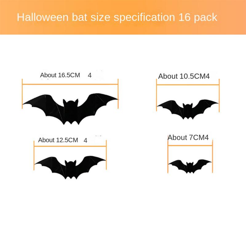 

Halloween Wall Sticker Eye-catching Mystery Bat Sticker Trend Creative Holiday Decorations Scene Layout Stickers Festive Unique