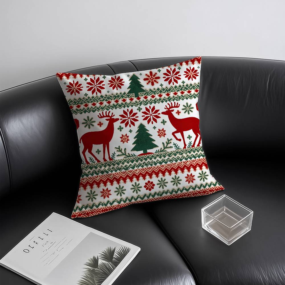

Christmas Deer Cute Pillow Case Antidustmite Invisible zipper Sofa Bed 30X30cm