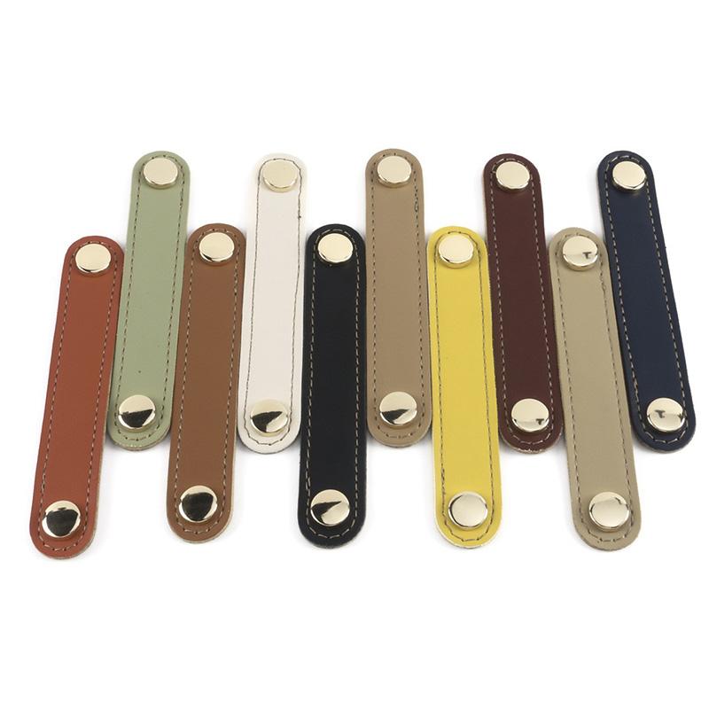 1PC Cabinet Knobs Furniture Wardrobe Pulls Anti-collision PU Leather Modern Door Handle Soft Dresser Kitchen