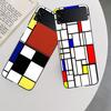 TOPLBPCS Mondrian Grid Phone Case For Samsung Z Flip 7 6 5G Galaxy Z Flip 5 4 3 Black Hard Cell Cover Luxury PC Shell Coque