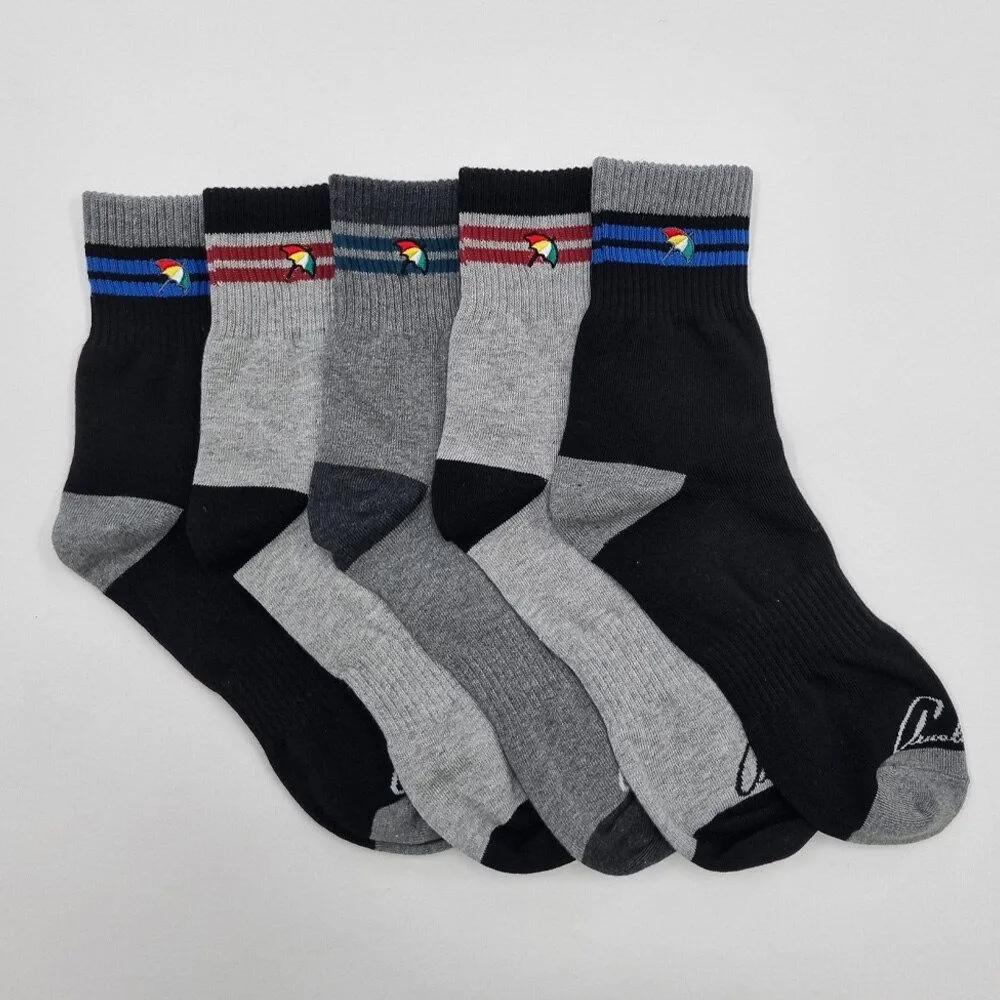 Arnold Palmer Neck Rings Casual Anti-Twist Men s Fashion Mid-Length Socks 5 Pairs 5 pairs (color mix)