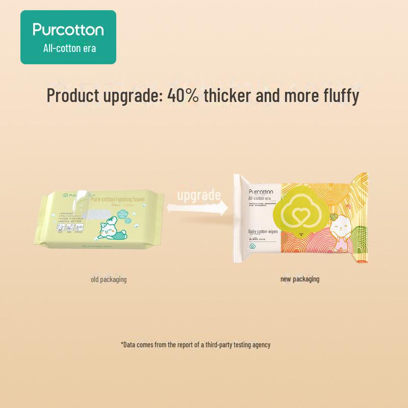 Cotton Times Newborn Baby Wet Wipes - 20 Portable Pure Cotton Sheets for Hands, Mouth, and Bottoms