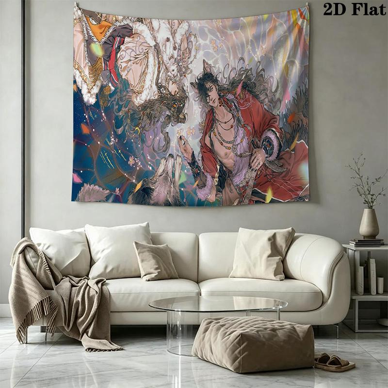 Xie Lian and Hua Cheng Wall Tapestry Aesthetic Wall Hanging Printed Fabric Blanket Decorative Tapestries for Bedroom Living Room Home Decor