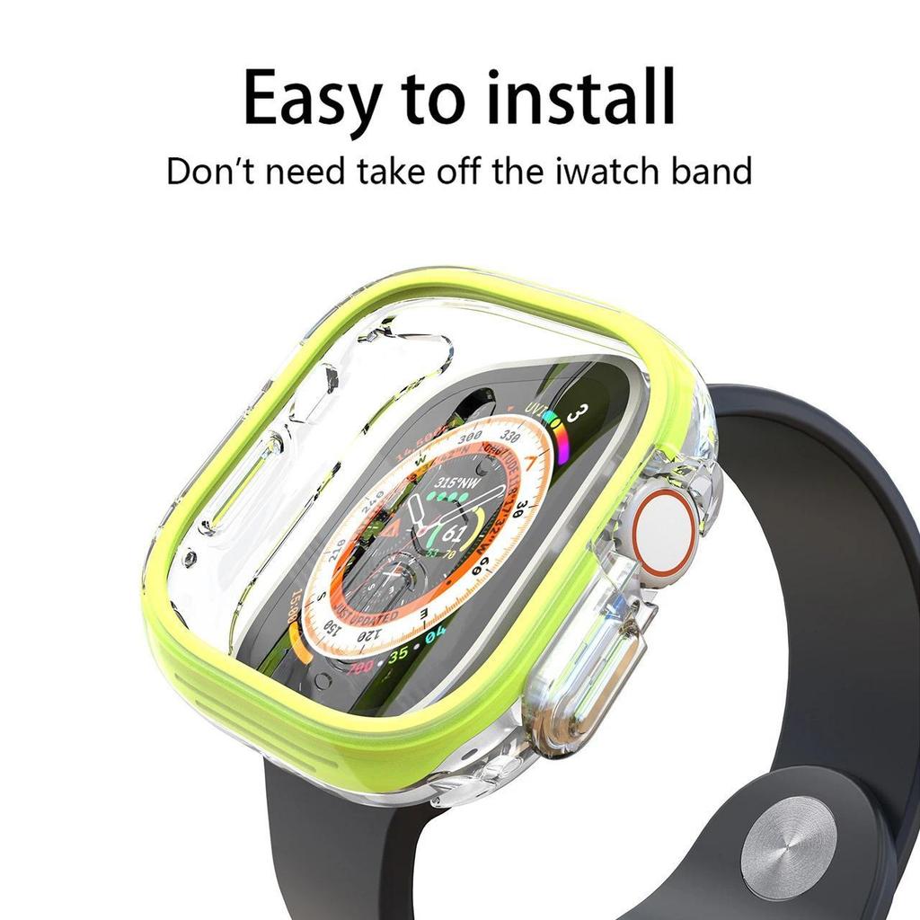 TPU+PC Hülle Für Apple Watch Ultra 2 49mm Serie 9 8 7 6 SE 5 4 45mm 41mm Stoßfänger Rahmen Schutz Hülle Für iwatch 9 6 5 4 se 44mm