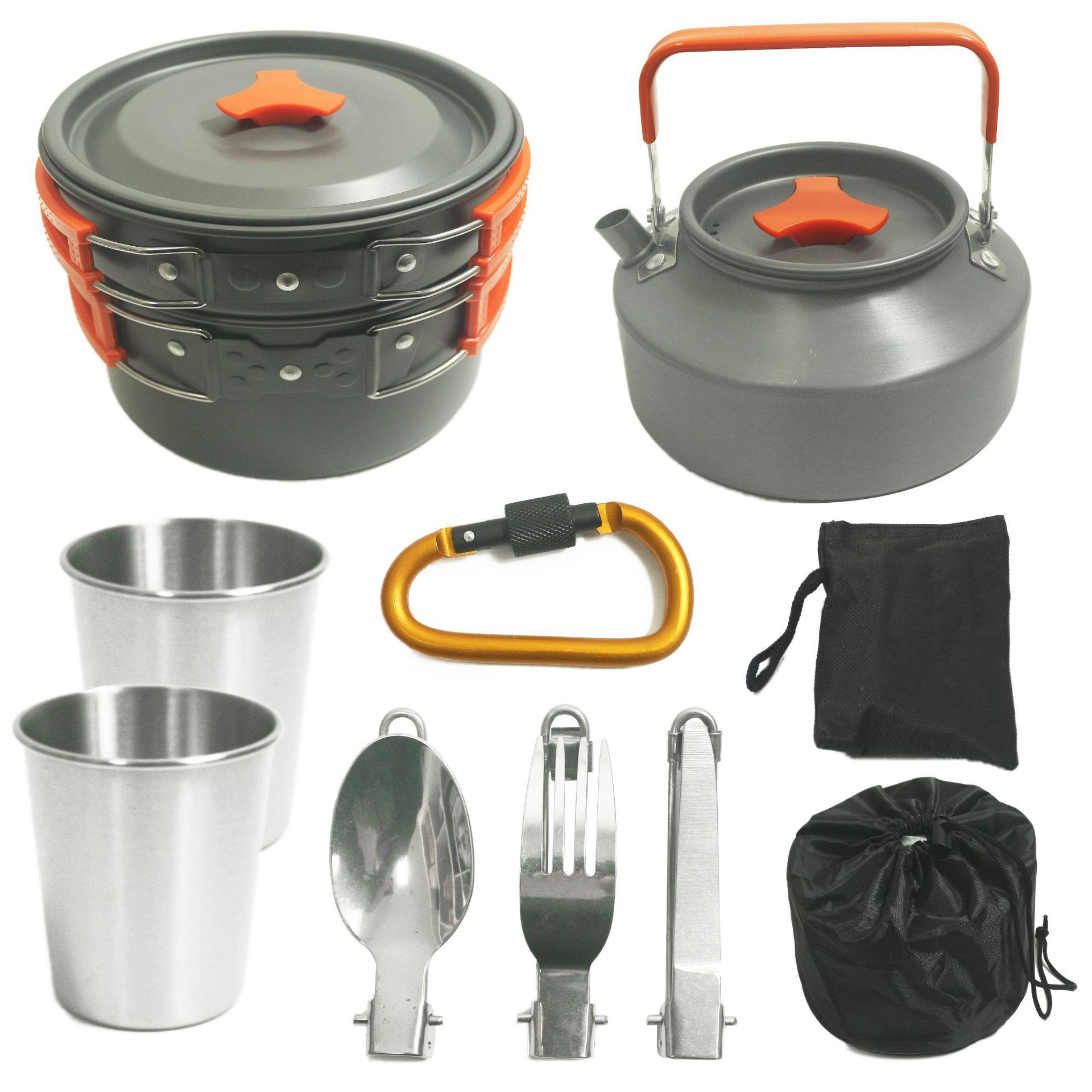 

Outdoor Products 2-3 People Outdoor Teapot Set Pot Combination Camping Folding Pot Cooker Set
