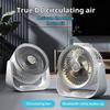 Smart Desk Fan Voice Activated Night Light Four Speed Adjustable Portable USB Fan for Home Office Bedroom