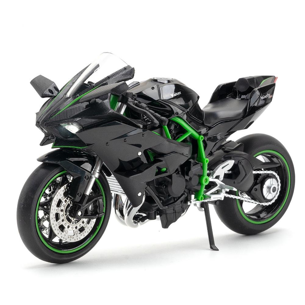 

1:12 Мотоцикл Kawasaki ZX-10R H2R Іграшкова модель Сплав Литий під тиском Світло Звук Амортизація Гоночні Моделі Мотоциклів Колекція Подарунок