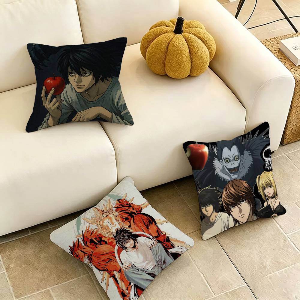 Death NNote Anime Square DoubleSided Printed Pillow Case Bedroom Bedside Pillow Sofa Cushion Cover Gift
