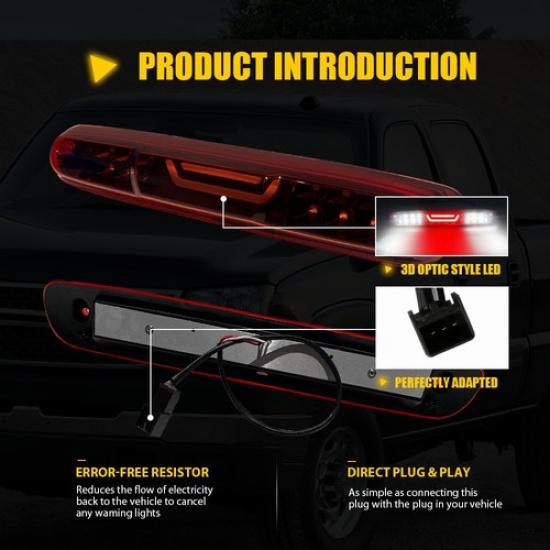LED 3RD Third Brake Light Cargo Lamp For 2007 08-13 Chevy Silverado GMC Sierra A