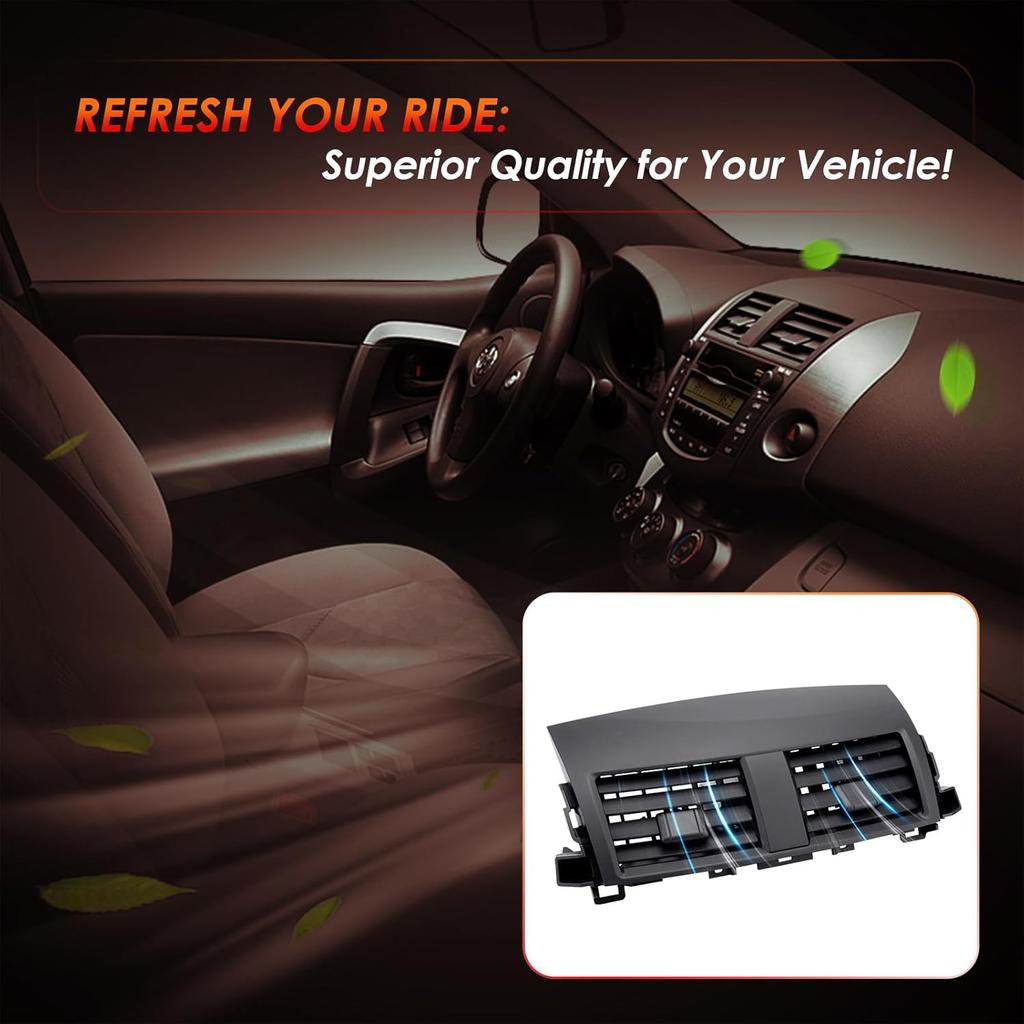 Center Dash A/C Air Vent Trim Cover, Compatible with 2006-2012 RAV4, Console Outlet Grille ert Panel, Replaces# 55670-42060-B0