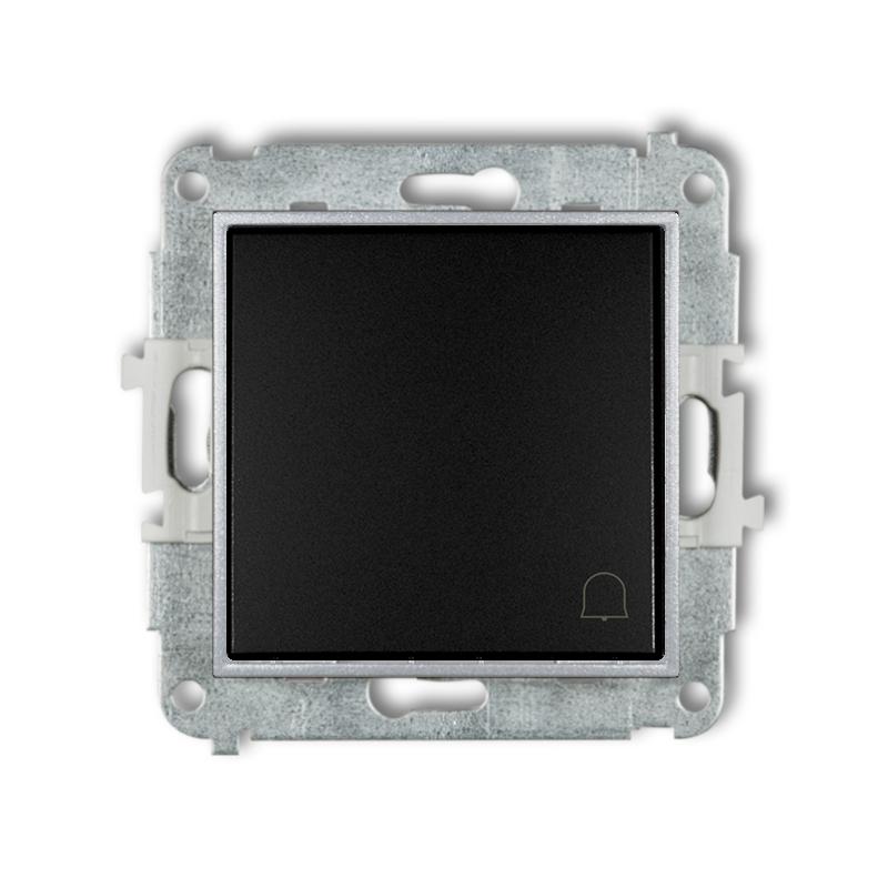 Doorbell Switch Without Frame Karlik Mini Matt Black/silver