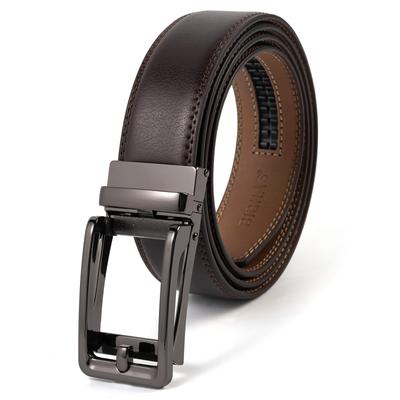 Adjustable Genuine No Large 35mm for High School Job Hunting 302 [BIGHAS] Men's Belt, Leather, Auto-Lock, Holes, Sizes, Long, Wide, One-Touch Slide,