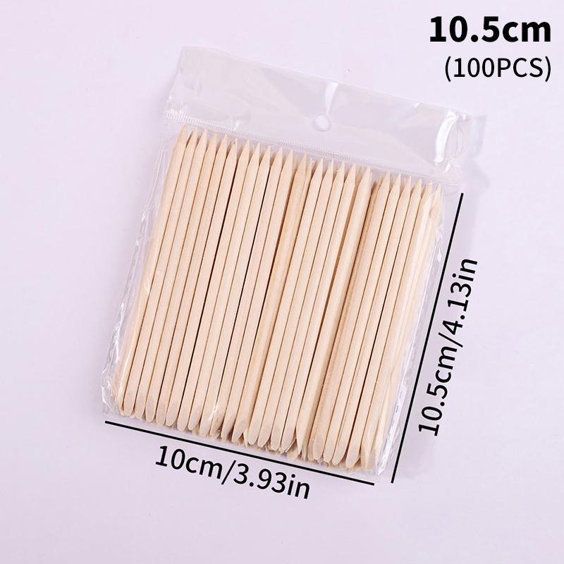 

100 шт., деревянные палочки для удаления кутикулы, средство для снятия маникюра, деревянные палочки для дизайна ногтей, гель-лак, палочки для рисования, инструменты для дизайна ногтей 10cm
