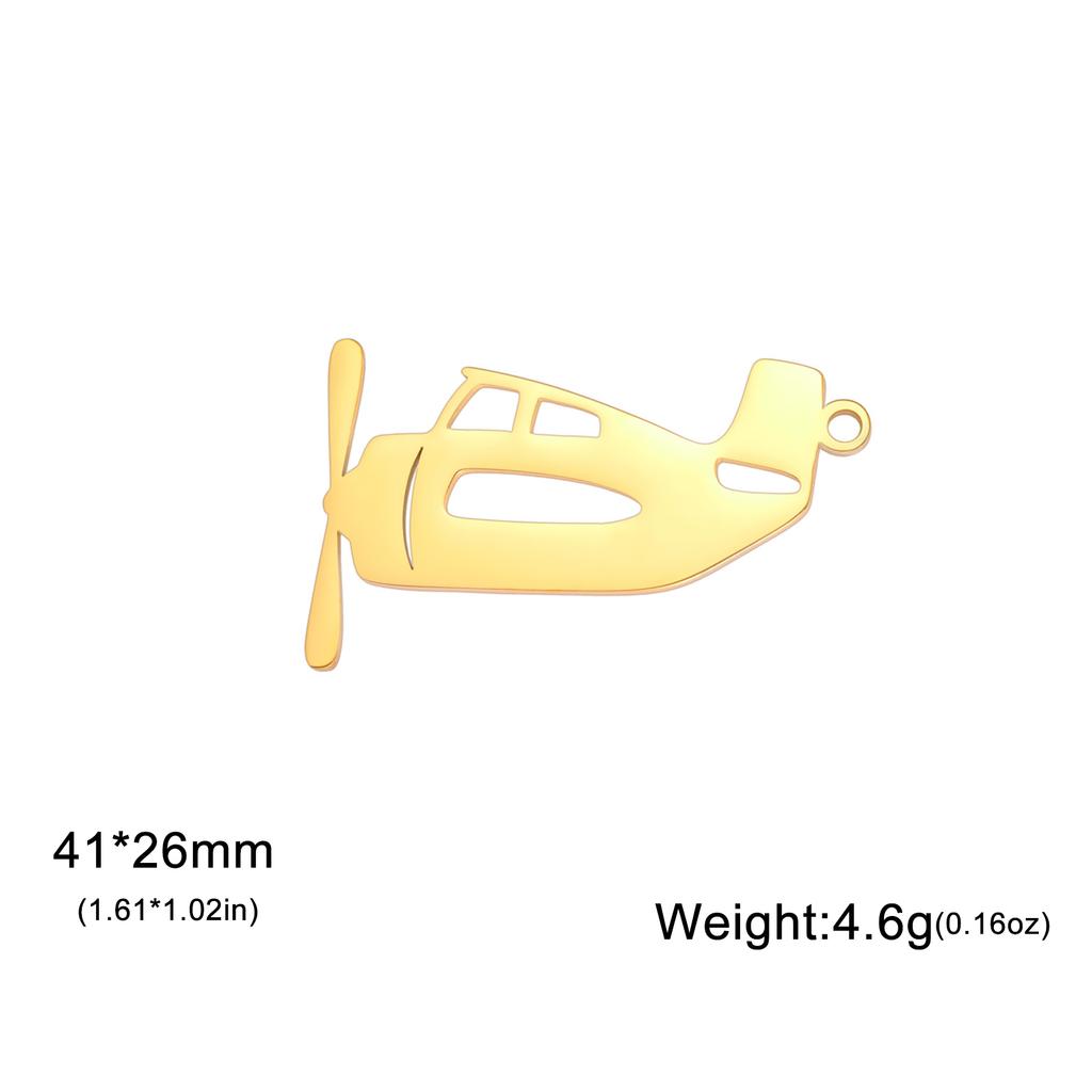 Teamer Cute Helicopter Charm Stainless Steel Airplane Motorbike Vehicle Pendant for Jewelry Making Creative DIY Wholesale