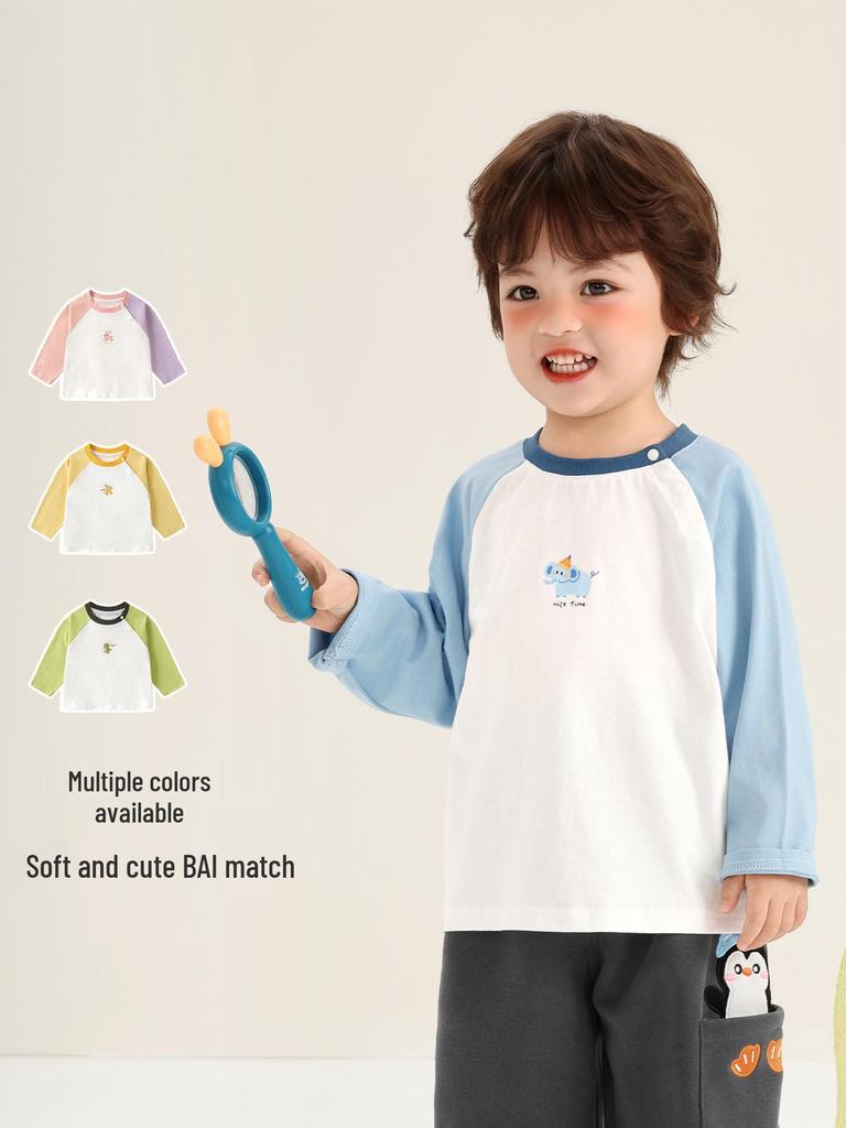 Kaka Panda Kids' Long-Sleeve T-Shirt for Boys & Girls - Trendy Spring/Autumn Top for Toddlers