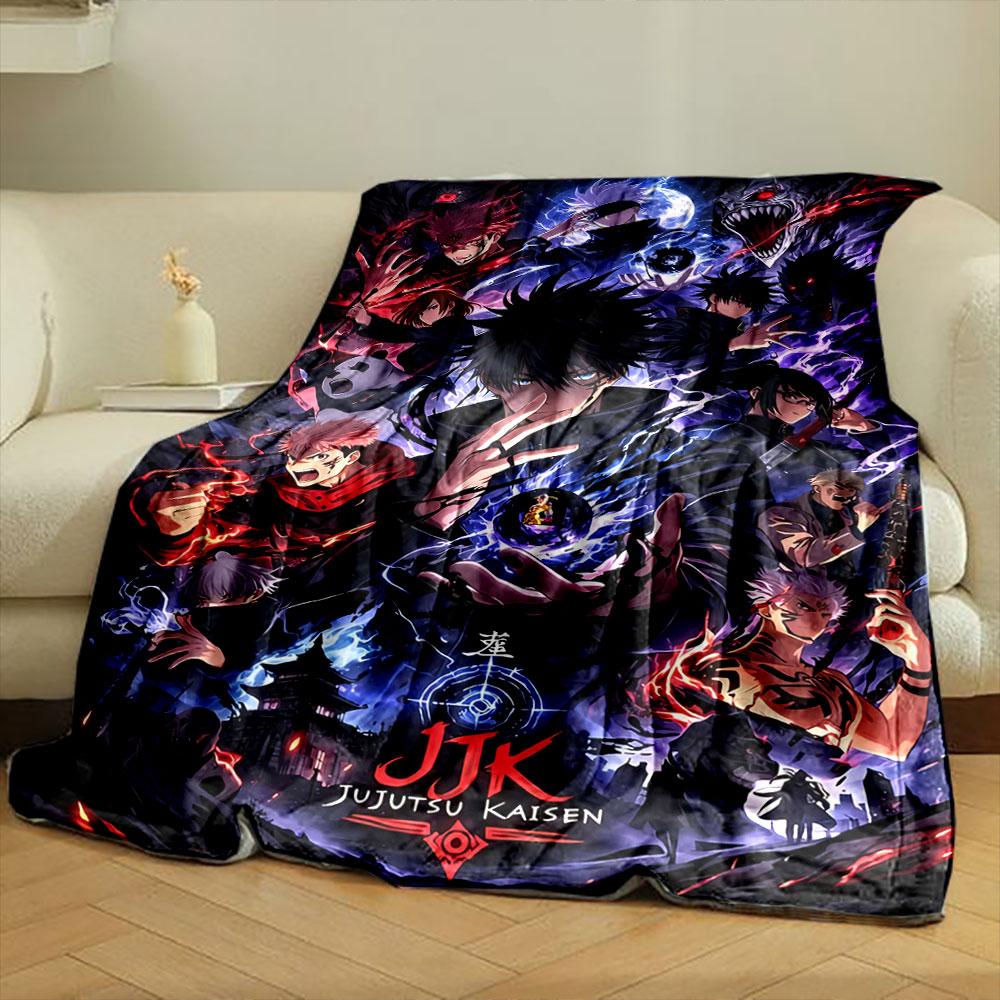 Dynamic characters with glowing energy effects in a dark, intense setting. for all seasons blanket lunch break throw gift