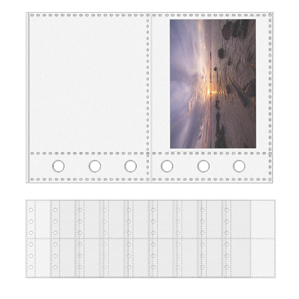 10pcs Sheet A7 Binder Refill Clear PP Pocket 6 Rings Loose Leaf Inner Page for Idol Photocard Holder Book
