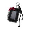 Mysterious Dark Theme Badge Holder Keychain Customizable With Beaded Chains Stylish Bag Charm Decoration